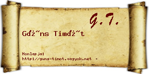 Güns Timót névjegykártya